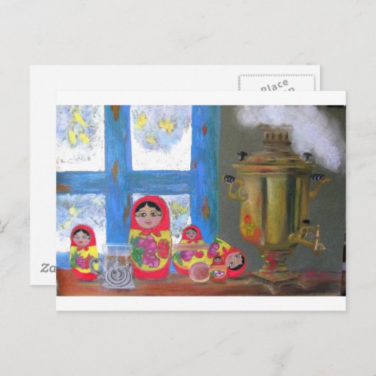 Russian Tea Time Postkarte (Vorne/Hinten)