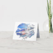 Russian - Thank You - Clouds Card, Dankeskarte (Rückseite)