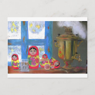 Russian Time Postkarte