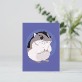 Russian Zwarf Hamster Cartoon Postkarte (Stehend Vorderseite)