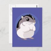 Russian Zwarf Hamster Cartoon Postkarte (Vorne/Hinten)