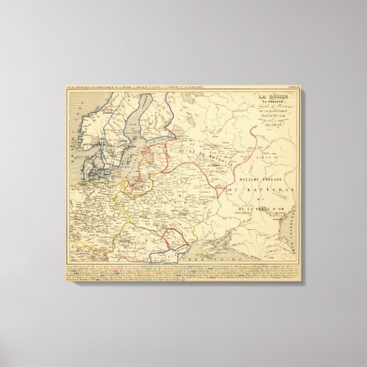 Russie, Pologne, Süde, Norwegen, Danemarck Leinwanddruck (Vorderseite)