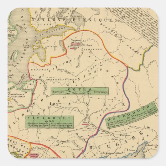 Russie, Süde, Norwegen Quadratischer Aufkleber (Vorderseite)