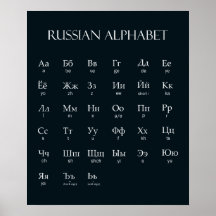 Russisch | Alphabet mit Ausdrückung weiß