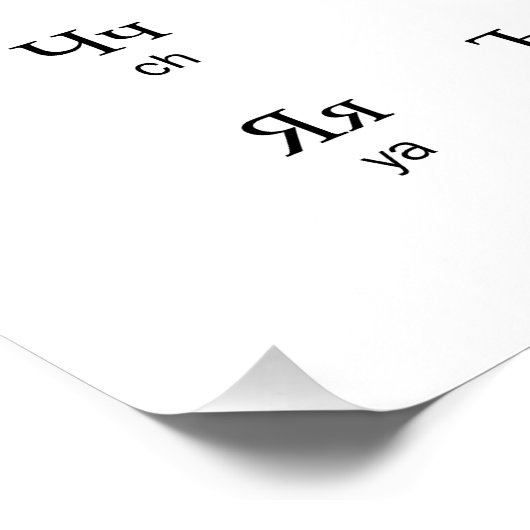 Russisch | Alphabet mit Aussprache Poster (Ecke)