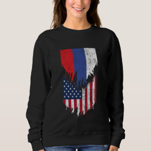 Russisch-amerikanische Flaggen rissen Tortur Russl Sweatshirt