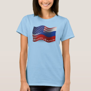 Russisch-Amerikanische wellenartig bewegende T-Shirt