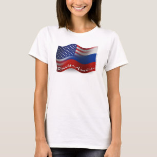 Russisch-Amerikanische wellenartig bewegende T-Shirt