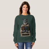 Russisch Blau Aristoteles Katze Sweatshirt (Vorne ganz)