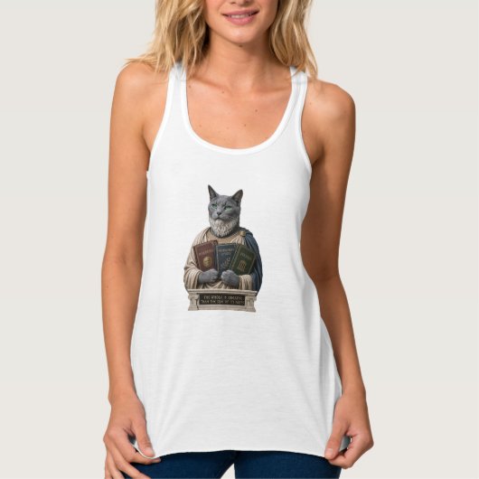 Russisch Blau Aristoteles Katze Tank Top (Vorderseite)