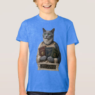 Russisch Blau Aristoteles Katze Tri-Blend Shirt