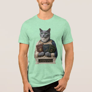 Russisch Blau Aristoteles Katze Tri-Blend Shirt