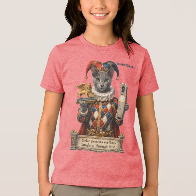 Russisch Blau Arlequin Katze Tri-Blend Shirt (Vorderseite)