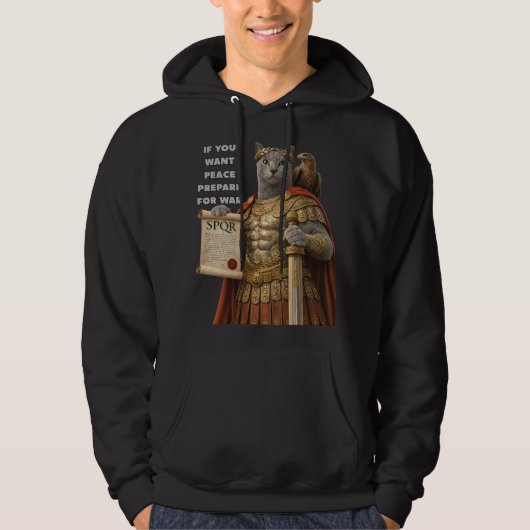 Russisch Blau Caesar Katze Hoodie (Vorderseite)