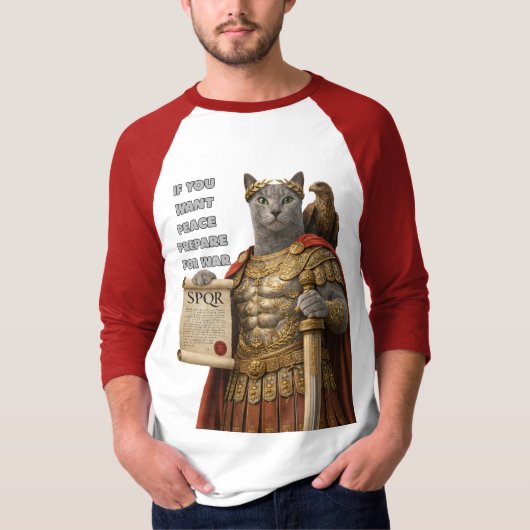 Russisch Blau Caesar Katze T-Shirt (Vorderseite)