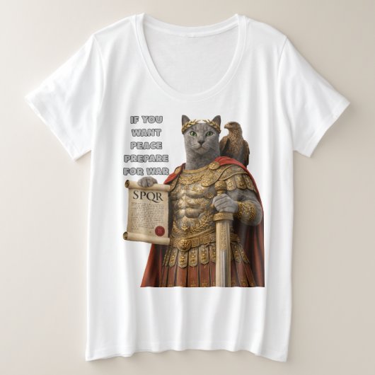 Russisch Blau Cäsar Katze Große Größe T-Shirt (Design vorne)