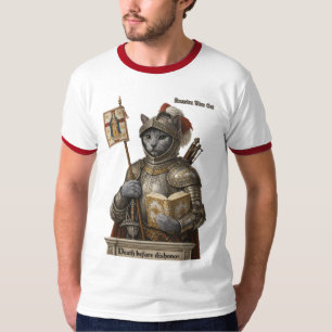 Russisch Blau Conquistador Katze – Ehre und Vermäc T-Shirt