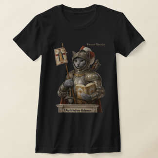Russisch Blau Conquistador Katze – Ehre & Vermächt T-Shirt