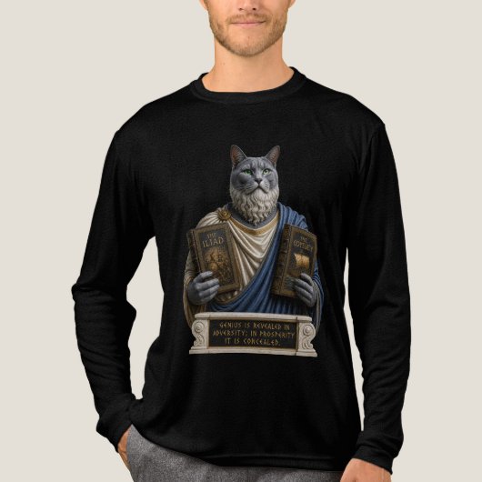 Russisch Blau Homer Katze Tri-Blend Shirt (Vorderseite)