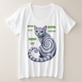 Russisch Blau Hypno-Katze Große Größe T-Shirt