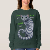 Russisch Blau Hypno-Katze Sweatshirt (Vorderseite)
