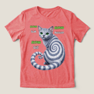 Russisch Blau Hypno-Katze Tri-Blend Shirt