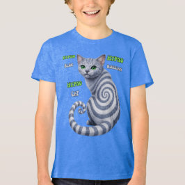 Russisch Blau Hypno-Katze Tri-Blend Shirt