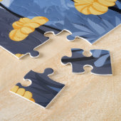 Russisch Blau Katze Gelbe Blumen Puzzle (Seite)