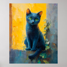 Russisch Blau Katze im goldenen Licht – Friedliche