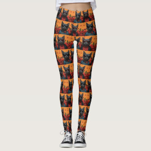 Russisch Blau Katze mit Herz Rosen Valentinstag Leggings