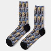 Russisch Blau Katze Weihnachtsboot Urlaub Socken (Linkes Detail)