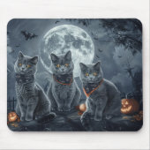 Russisch Blau Katzen Halloween Gruselig Mousepad (Vorne)