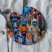 Russisch Blau Katzen in Halloween-Kostümen Button (Beispiel)