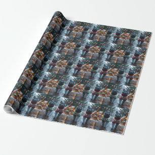 Russisch Blau Katzen Weihnachten Schnee Feiertag Geschenkpapier