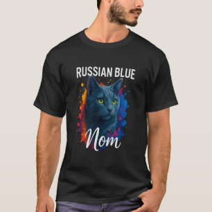 Russisch Blau Mutter Katze Mutter Russisch Blau T-Shirt