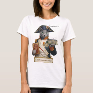 Russisch Blau Napoleon Bonaparte Katze T-Shirt