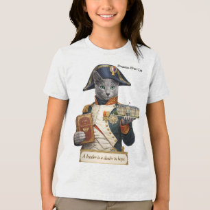 Russisch Blau Napoleon Bonaparte Katze Tri-Blend Shirt