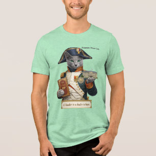 Russisch Blau Napoleon Bonaparte Katze Tri-Blend Shirt
