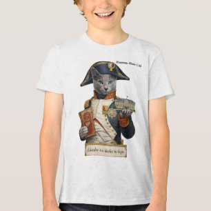 Russisch Blau Napoleon Bonaparte Katze Tri-Blend Shirt