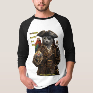 Russisch Blau Piratenkatze – Das Glück Günstet Den T-Shirt