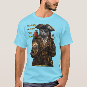 Russisch Blau Piratenkatze – Das Glück Günstet Den T-Shirt
