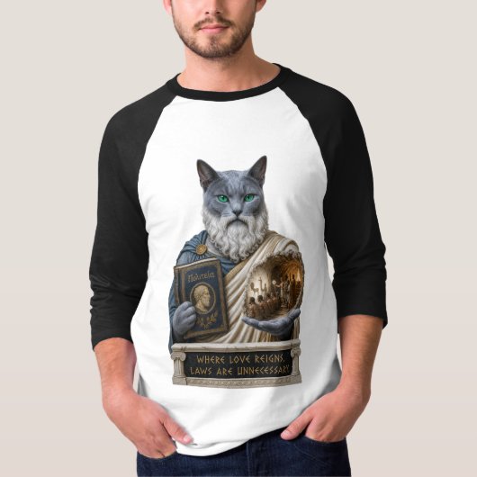 Russisch Blau Plato Katze T-Shirt (Vorderseite)