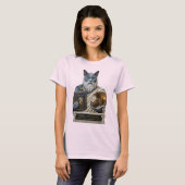 Russisch Blau Plato Katze T-Shirt (Vorne ganz)
