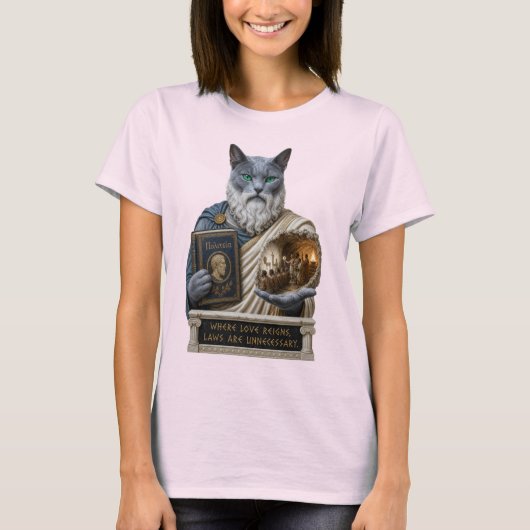 Russisch Blau Plato Katze T-Shirt (Vorderseite)