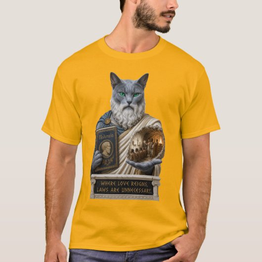 Russisch Blau Plato Katze T-Shirt (Vorderseite)