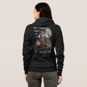 Russisch Blau Samurai-Katze Hoodie (Schwarz voll)