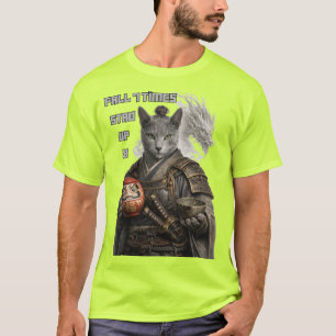 Russisch Blau Samurai Katze T-Shirt