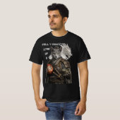 Russisch Blau Samurai Katze T-Shirt (Vorne ganz)