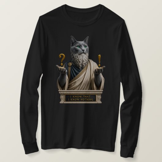 Russisch Blau Socrates Katze T-Shirt (Design vorne)