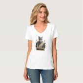 Russisch Blau Socrates Katze T-Shirt (Vorderseite Vollansicht)